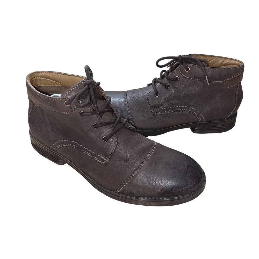 Clarks Chukka Boots Mens Size 11.5 Brown Leather Lace Up‎ OrthoLite Casual
